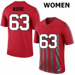 Women's Ohio State Buckeyes #63 Kevin Woidke Throwback Nike NCAA College Football Jersey Original SRC5744FX
